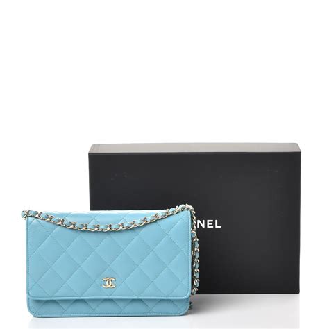 chanel woc light blue|Chanel small wallet on chain.